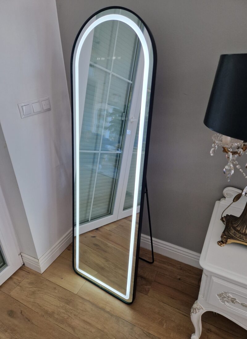 Lustro stojące podświetlane led 160x50 czrne - obrazek 9