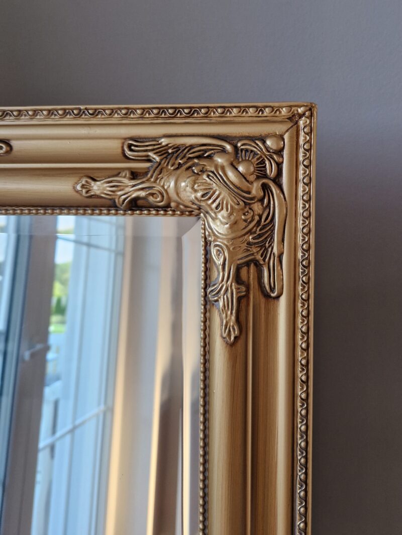 Lustro pałacowe glamour w złotej drewnianej ramie 60x70 - obrazek 2