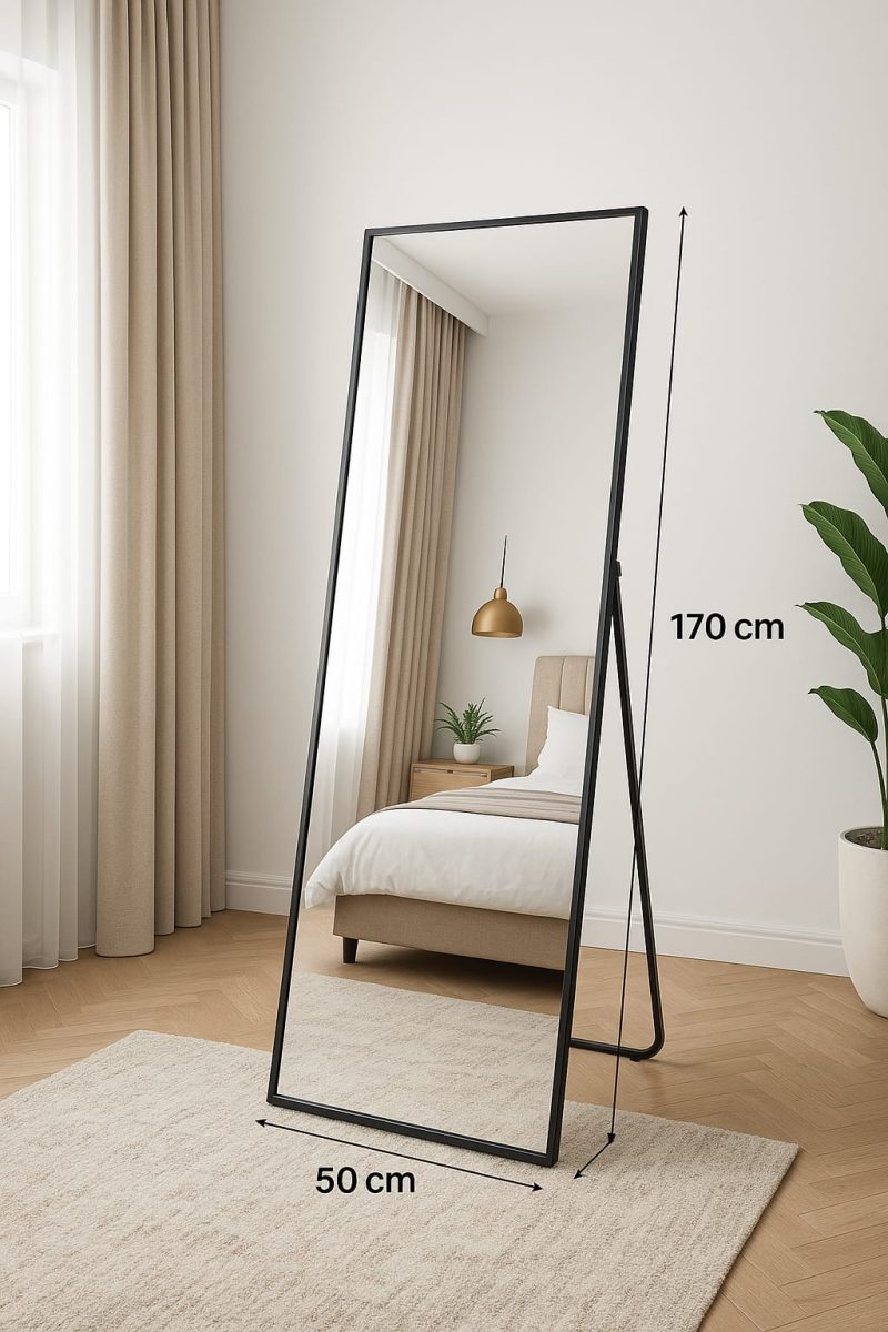 Lustro stojące lub wiszące 170x50 czarne - obrazek 8