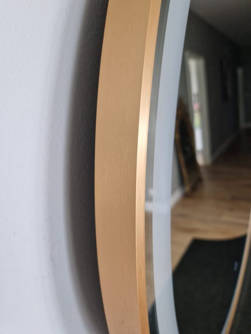 Lustro okrągłe 100 cm podświetlane led złota rama - obrazek 2
