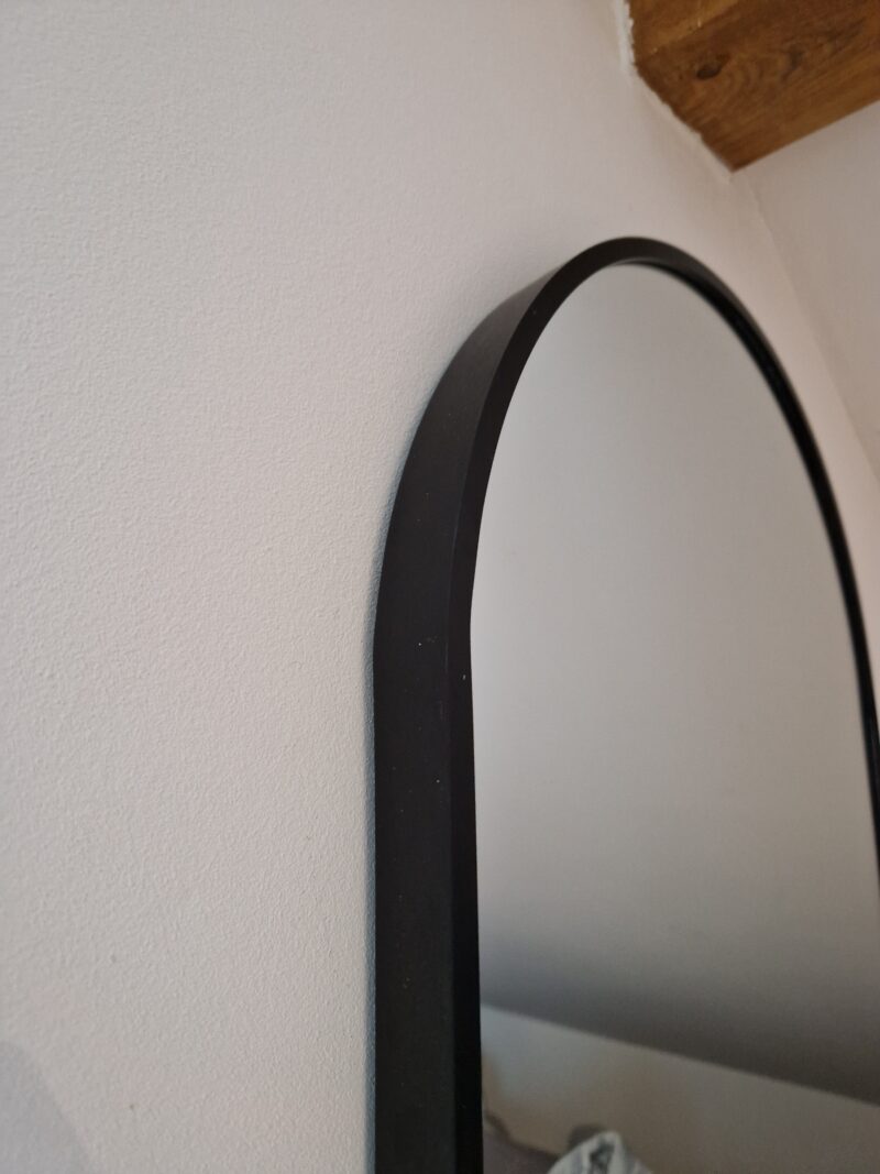 Lustro owalne w aluminiowej  czarnej ramie 80x40 cm - obrazek 5