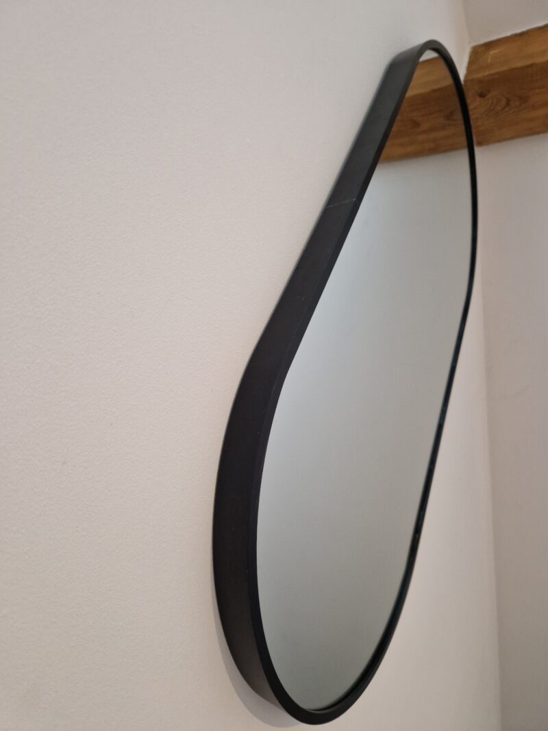 Lustro owalne w aluminiowej  czarnej ramie 80x40 cm - obrazek 6