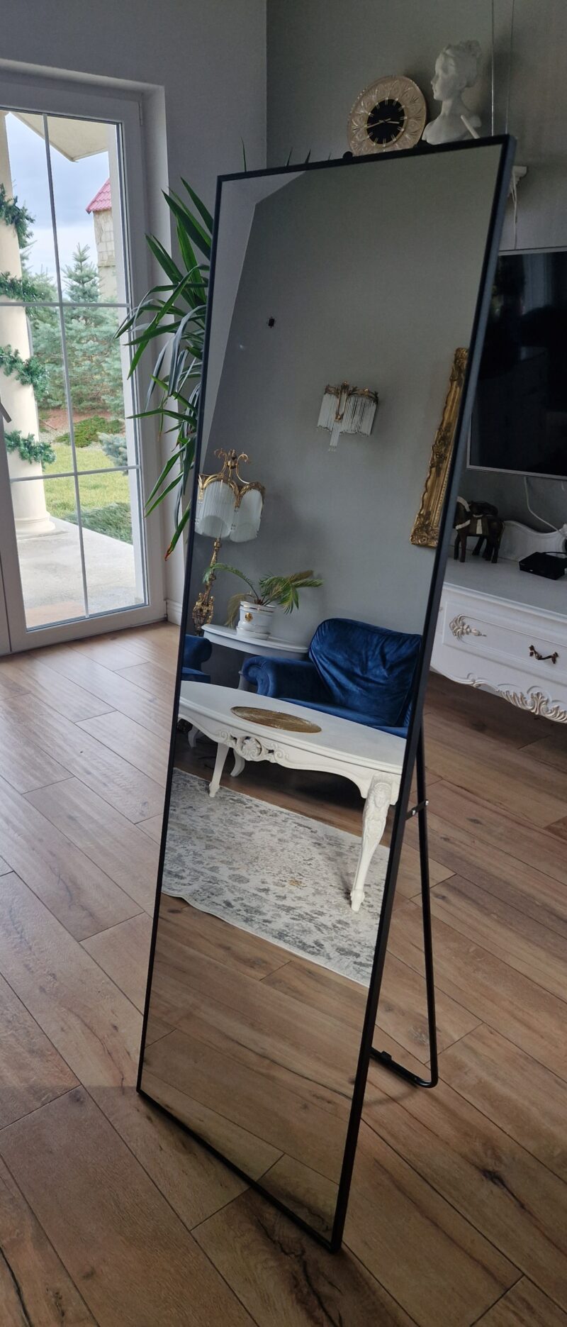 Lustro stojące lub wiszące 170x50 czarne - obrazek 3