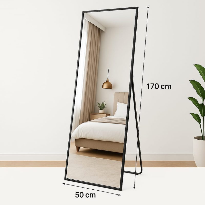 Lustro stojące lub wiszące 170x50 czarne