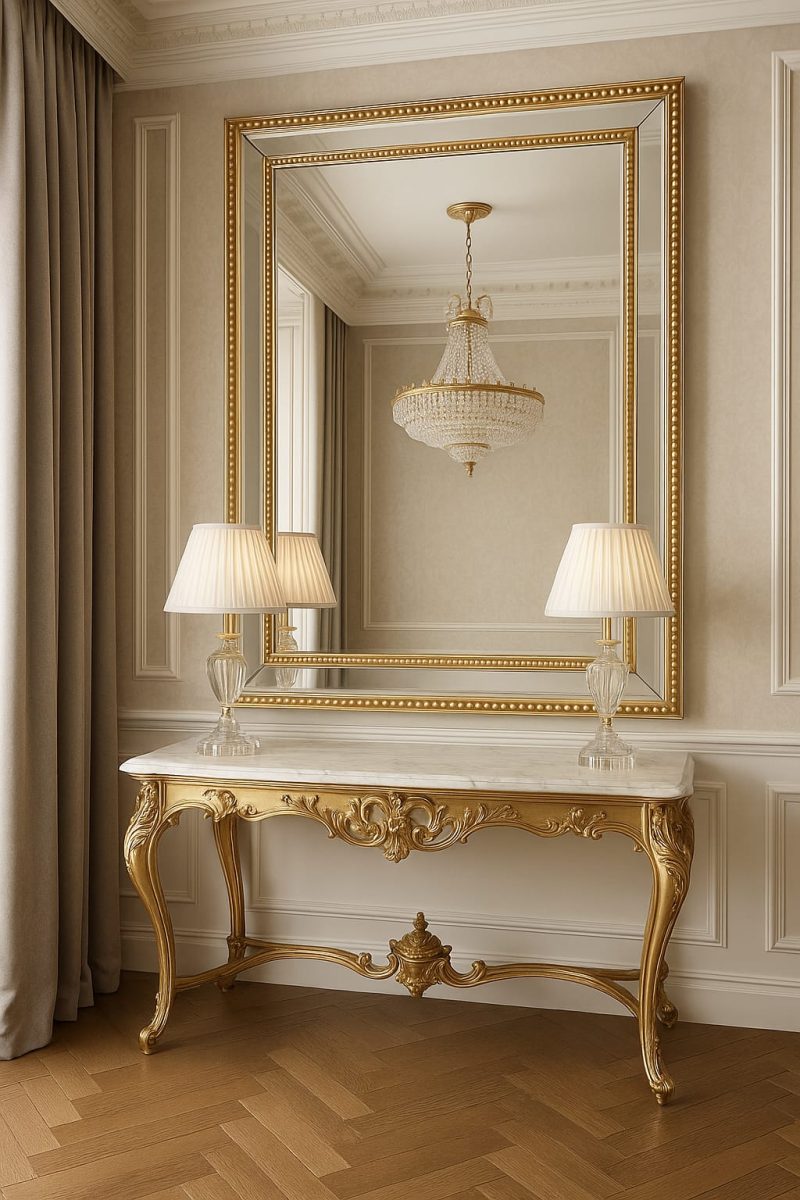 Lustro Szampańskie Glamour w Kryształowej Ramie 60x80 - obrazek 3