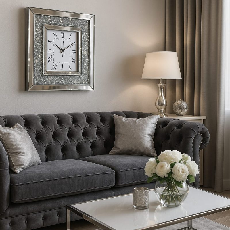 Zegar szklany  glamour kwadratowy 50x50 - obrazek 6